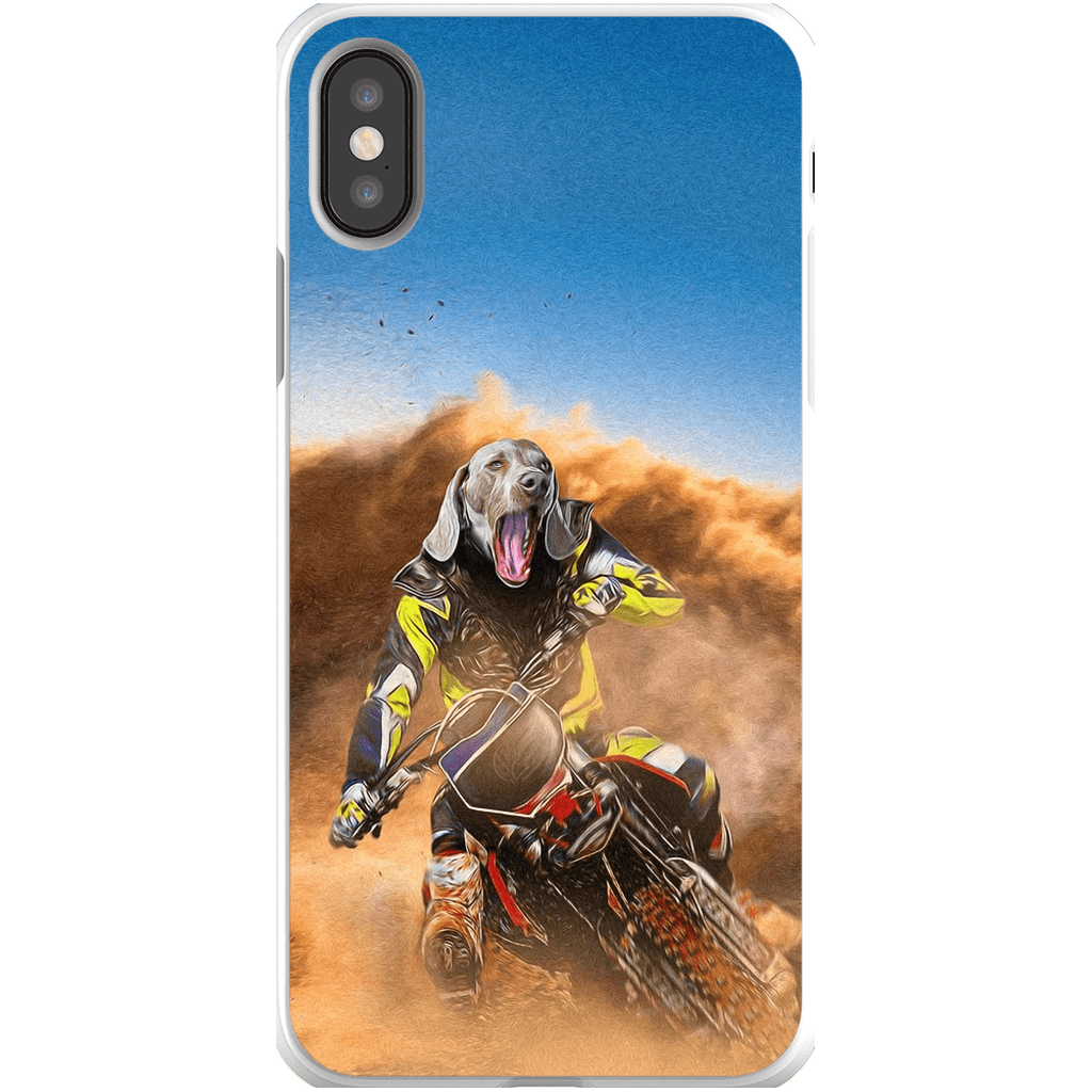 Funda para móvil personalizada &#39;El piloto de motocross&#39;