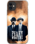 Funda personalizada para teléfono con 2 mascotas 'Peaky Woofers'