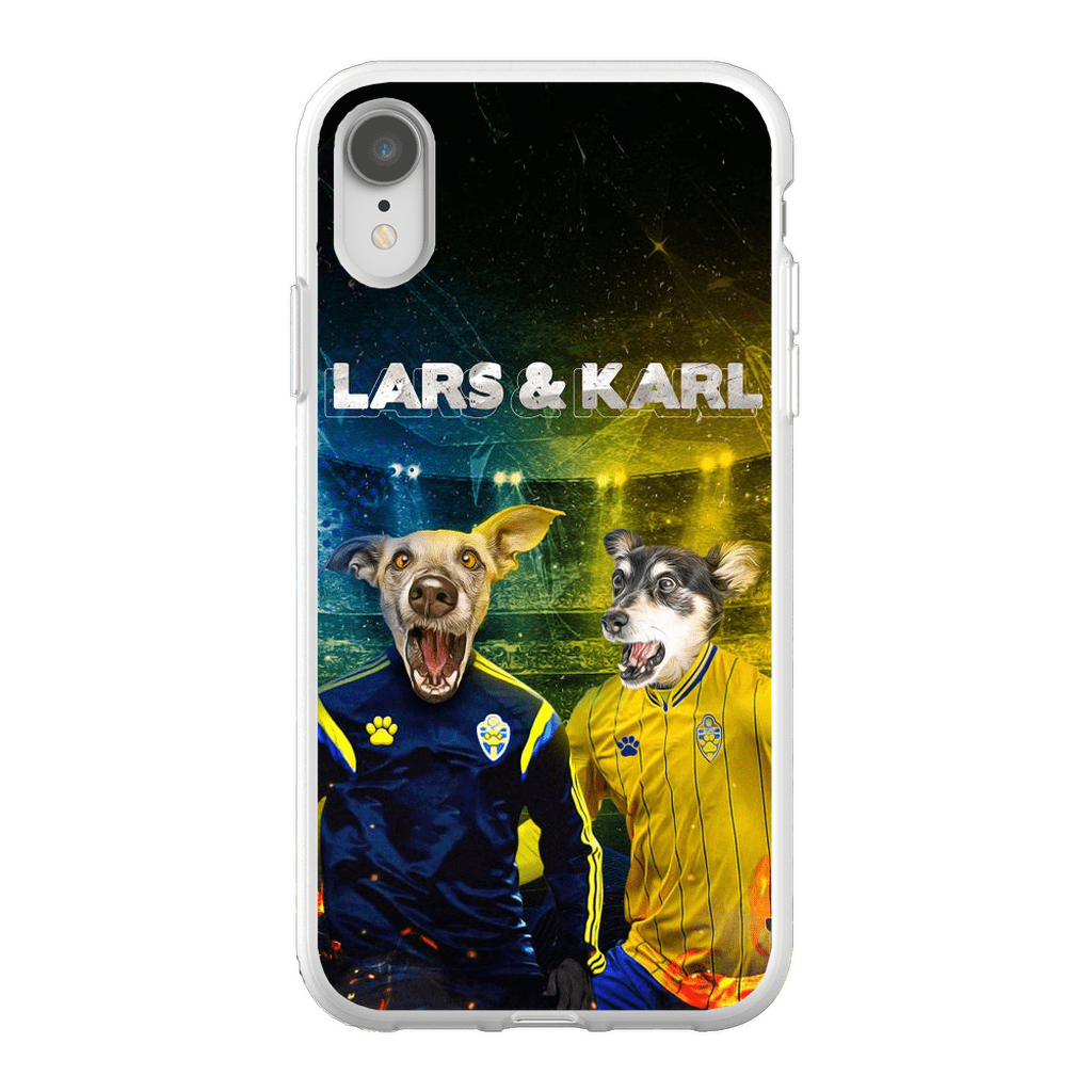 Funda personalizada para teléfono con 2 mascotas &#39;Sweden Doggos Euro Football&#39;