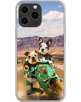 Funda personalizada para teléfono con 2 mascotas 'Kawadawgi Riders'