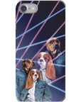 Funda personalizada para teléfono con 2 mascotas '1980s Lazer Portrait'