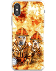 Funda personalizada para teléfono con 2 mascotas 'Los Bomberos'