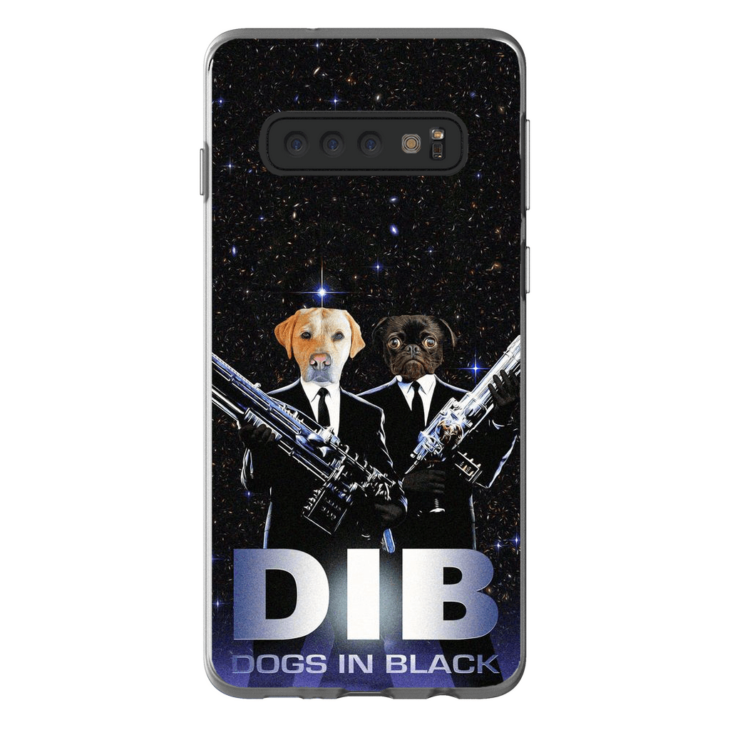 Funda personalizada para teléfono con 2 mascotas &#39;Perros de negro&#39;