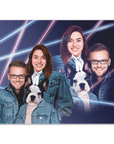 Póster personalizado Lazer Portrait 1 de los años 80, mascota/humanos