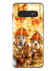 Funda personalizada para teléfono con 2 mascotas 'Los Bomberos'