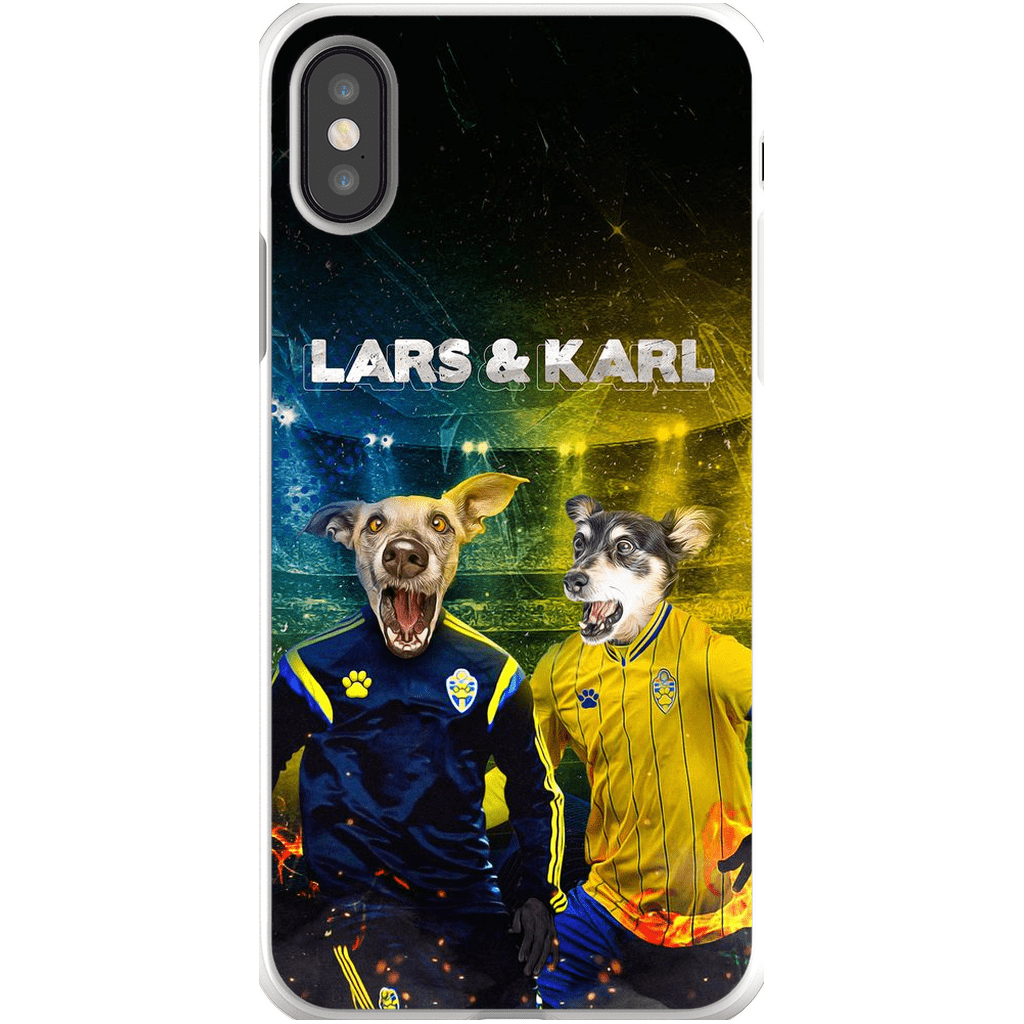 Funda personalizada para teléfono con 2 mascotas &#39;Sweden Doggos Euro Football&#39;