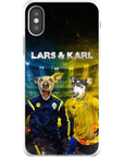 Funda personalizada para teléfono con 2 mascotas 'Sweden Doggos Euro Football'