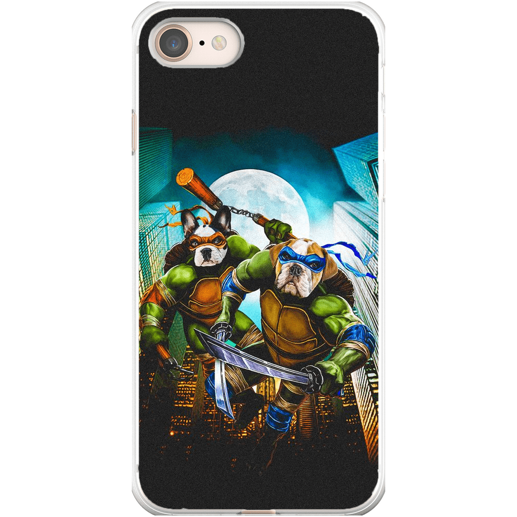 Funda personalizada para teléfono con 2 mascotas &#39;Teenage Mutant Ninja Doggos&#39;