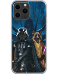 Funda personalizada para teléfono con 2 mascotas 'Darth Woofer &amp; Jedi-Doggo'