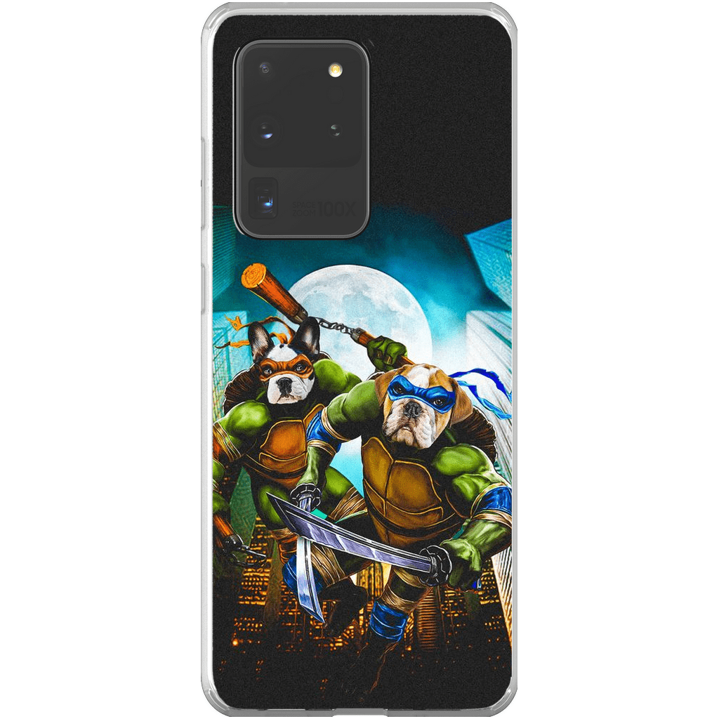 Funda personalizada para teléfono con 2 mascotas &#39;Teenage Mutant Ninja Doggos&#39;