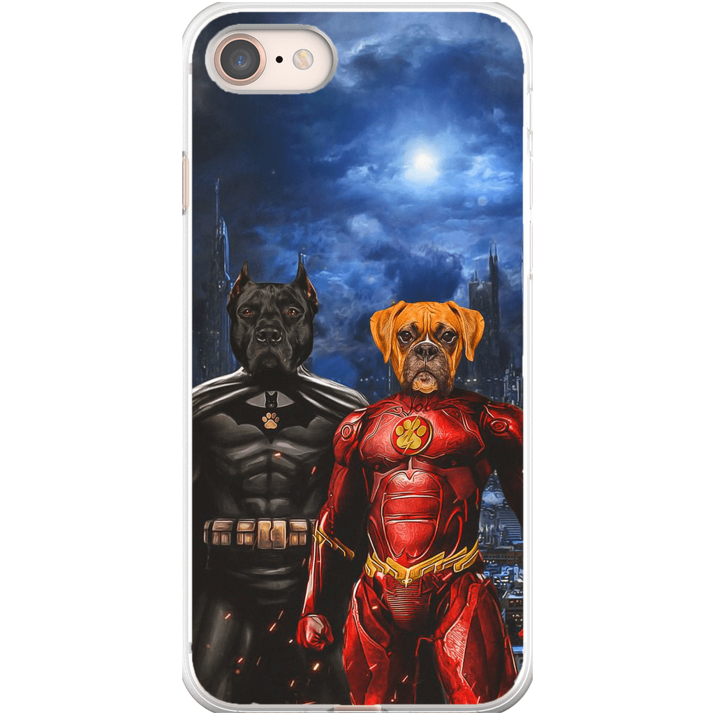 Funda personalizada para teléfono con 2 mascotas &#39;Batdog &amp;amp; Flash Doggo&#39;