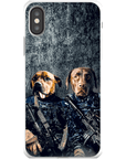 Funda personalizada para teléfono con 2 mascotas 'The Navy Veterans'