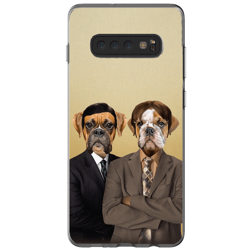 &#39;The Woofice&#39; Funda personalizada para teléfono con 2 mascotas