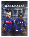 Manta personalizada para 2 mascotas 'France Doggos'