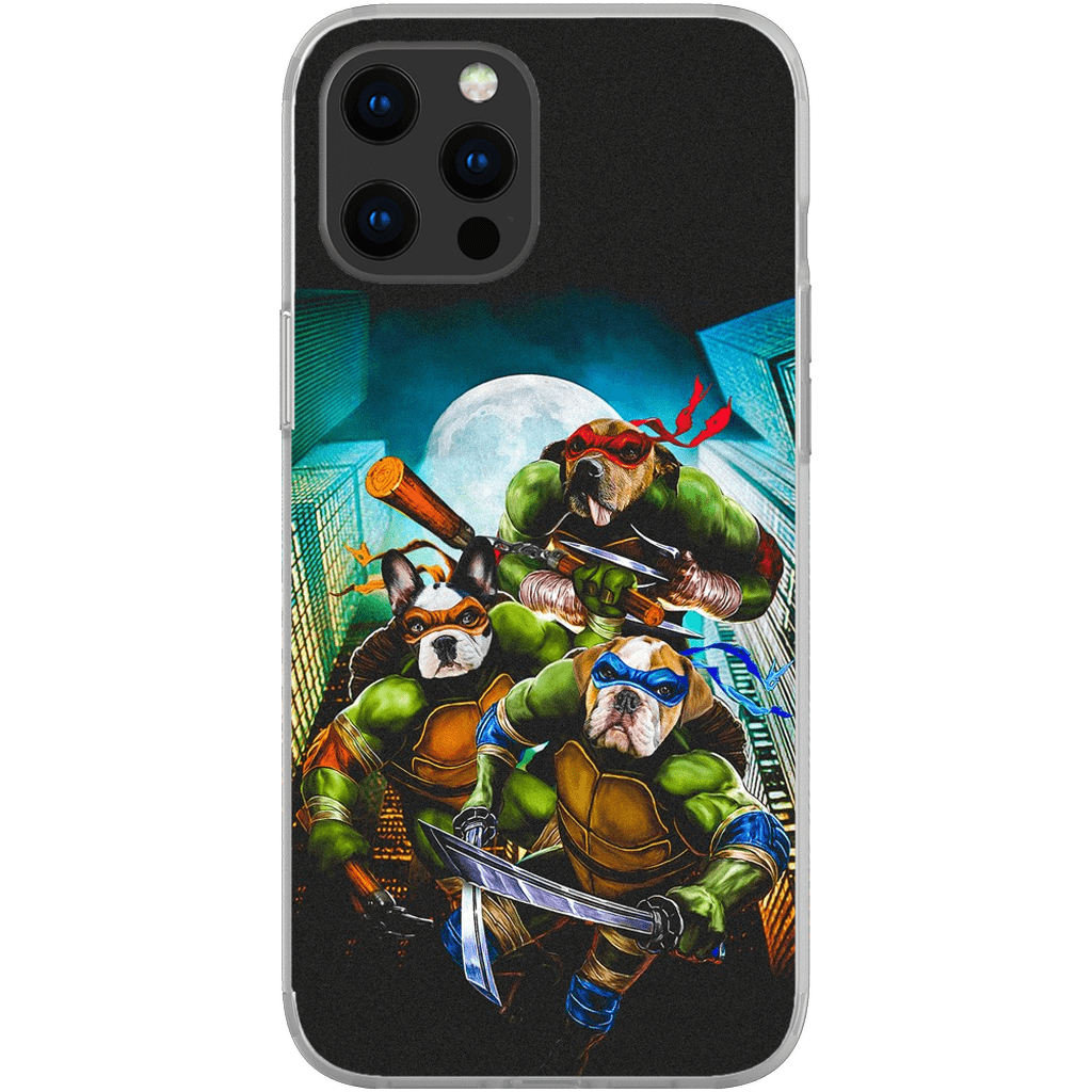 Funda personalizada para teléfono con 3 mascotas &#39;Teenage Mutant Ninja Doggos&#39;