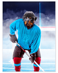 Póster Perro personalizado 'El jugador de hockey'