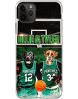 Funda personalizada para teléfono con 2 mascotas 'Boston Walkies'