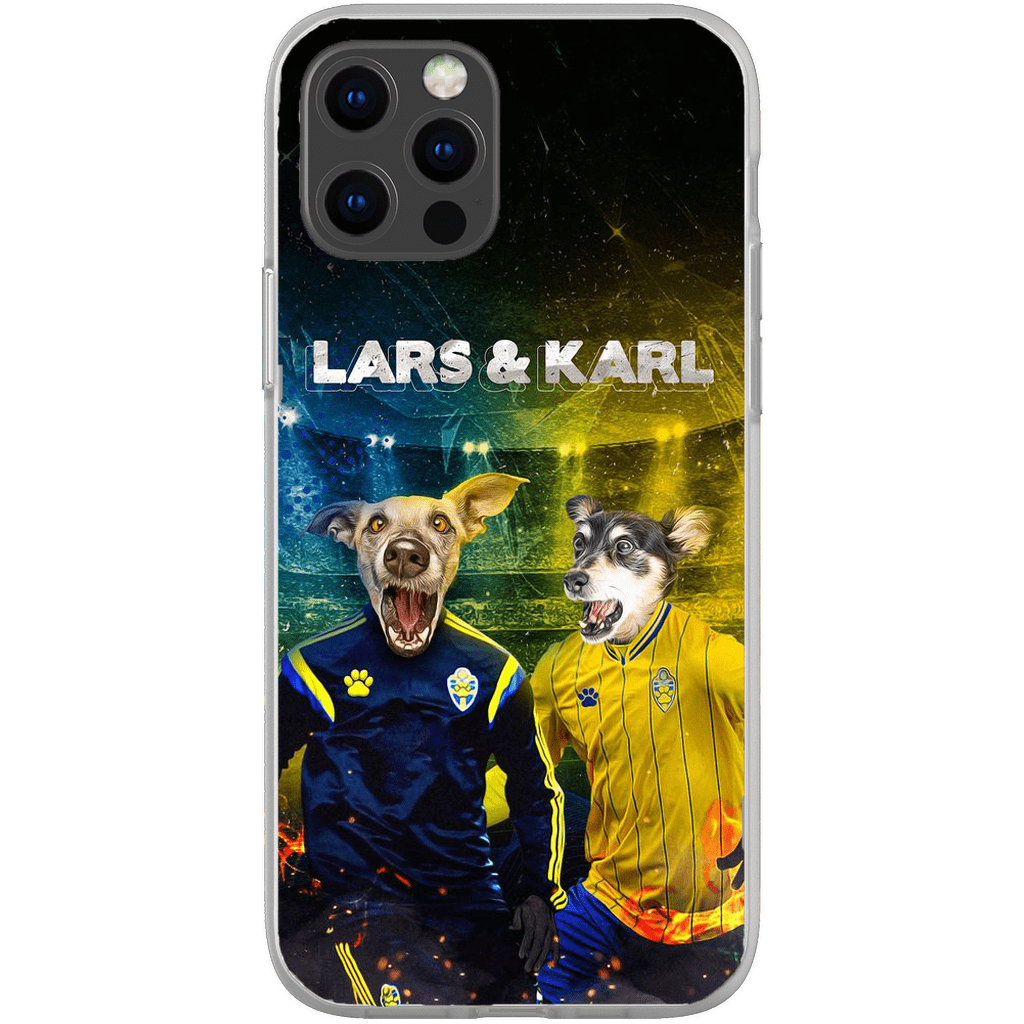 Funda personalizada para teléfono con 2 mascotas &#39;Sweden Doggos Euro Football&#39;