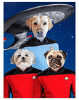 Póster personalizado para 3 mascotas 'Doggo-Trek'