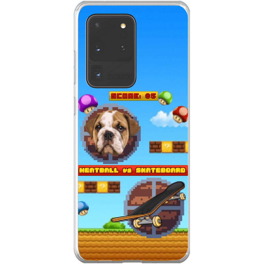 Funda de teléfono para mascotas personalizada con videojuego retro