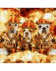 Puzzle personalizado de 3 mascotas 'Los Bomberos'