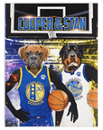 Manta personalizada para 2 mascotas 'Golden State Doggos'