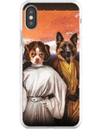 Funda personalizada para teléfono con 2 mascotas 'Princess Leidown &amp; Jedi-Doggo'