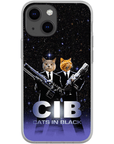 Funda personalizada para teléfono con 2 mascotas 'Gatos en negro'