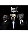 Lienzo personalizado con 3 mascotas de pie 'The Dogfathers'