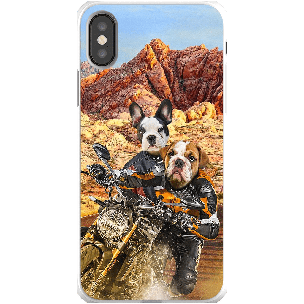 Funda personalizada para teléfono con 2 mascotas &#39;Dogati Riders&#39;