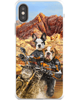 Funda personalizada para teléfono con 2 mascotas 'Dogati Riders'