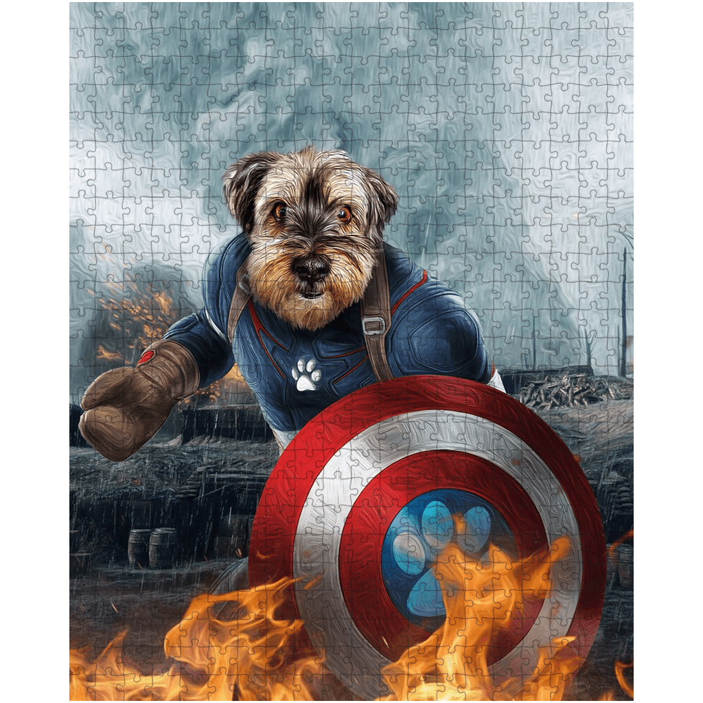 Rompecabezas personalizado para mascotas &#39;Capitán Doggmerica&#39;