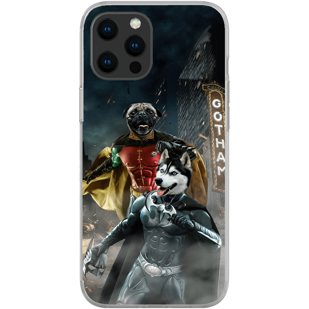 Funda personalizada para teléfono con 2 mascotas &#39;Bat Dog &amp;amp; Robpaw&#39;