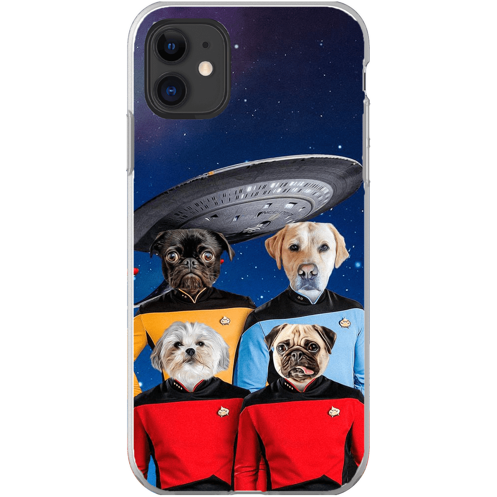 &#39;Doggo-Trek&#39; Funda personalizada para teléfono con 4 mascotas