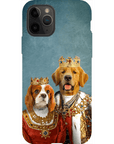 Funda para móvil personalizada con 2 mascotas 'Rey y Reina'