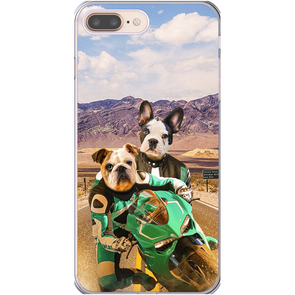 Funda personalizada para teléfono con 2 mascotas &#39;Kawadawgi Riders&#39;