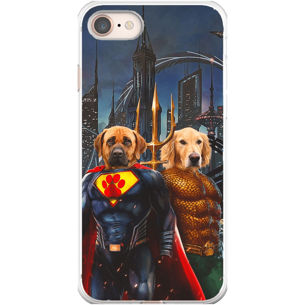 Funda personalizada para teléfono con 2 mascotas &#39;Superdog &amp;amp; Aquadog&#39;