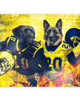 Póster Personalizado para 2 mascotas 'Michigan Doggos'