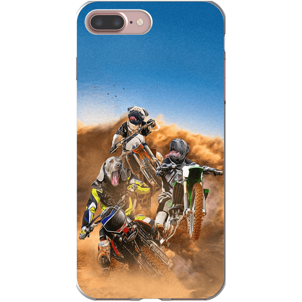 Funda personalizada para teléfono con 3 mascotas &#39;The Motocross Riders&#39;