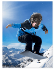 Póster Perro personalizado 'El snowboarder'