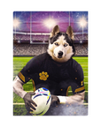 Lienzo personalizado para mascotas 'El jugador de rugby'