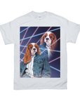 Camiseta personalizada para mascotas 'Retrato Lazer de los años 80 (mujer)' 