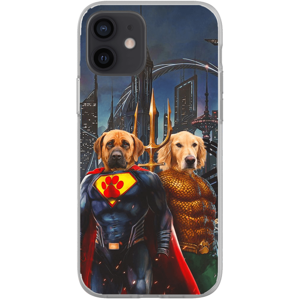 Funda personalizada para teléfono con 2 mascotas &#39;Superdog &amp;amp; Aquadog&#39;