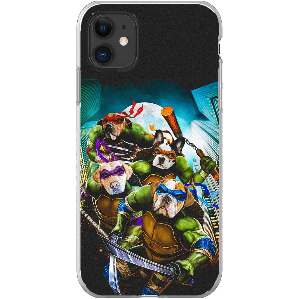 Funda personalizada para teléfono con 4 mascotas &#39;Teenage Mutant Ninja Doggos&#39;