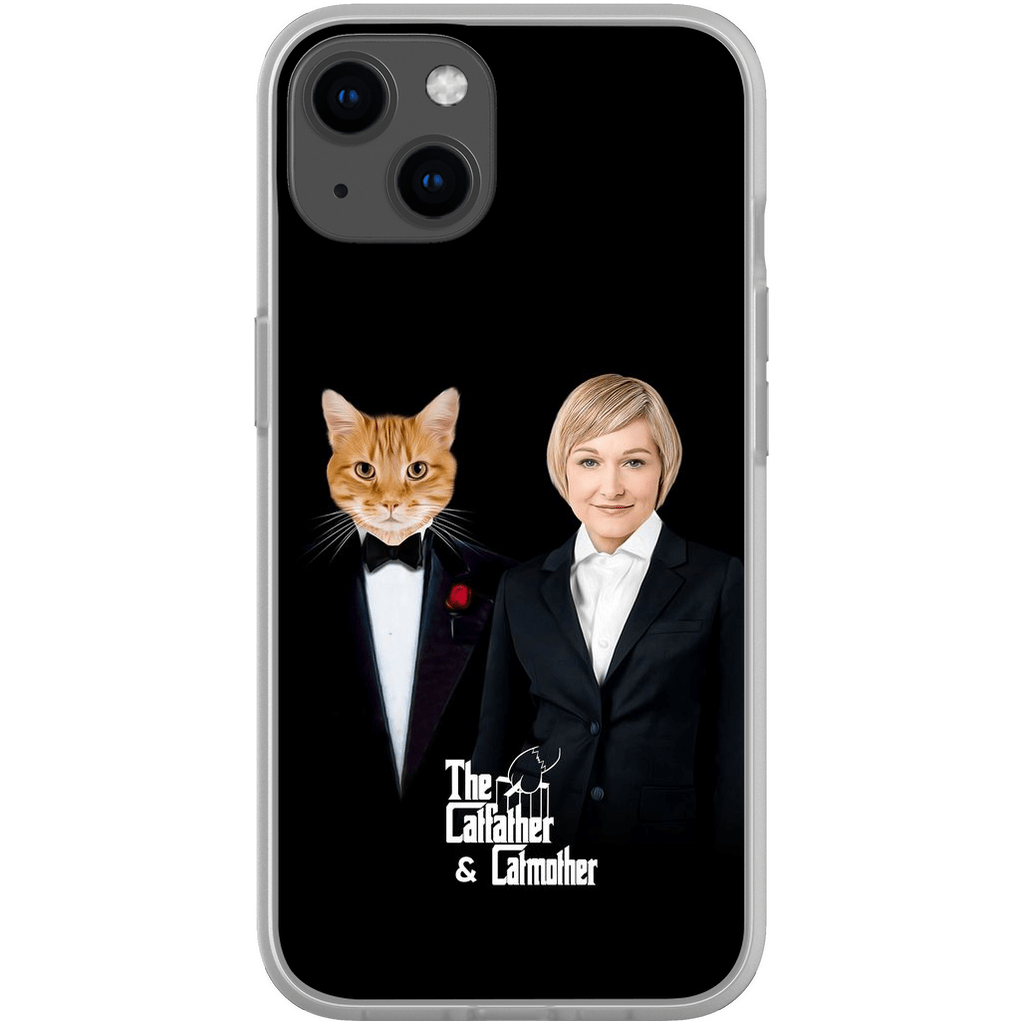 Funda para teléfono personalizada &#39;El padre gato y la madre gato&#39;