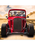 Póster personalizado con 4 mascotas 'The Hot Rod'