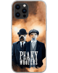 Funda personalizada para teléfono con 2 mascotas 'Peaky Woofers'