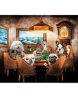 Lienzo personalizado con 7 mascotas de pie 'The Poker Players'