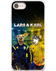 Funda personalizada para teléfono con 2 mascotas 'Sweden Doggos Euro Football'