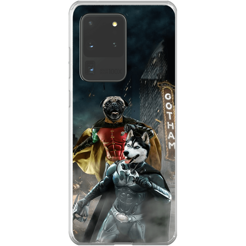 Funda personalizada para teléfono con 2 mascotas &#39;Bat Dog &amp;amp; Robpaw&#39;